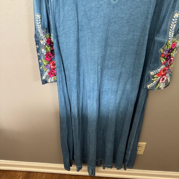 Soft Surroundings AVA Maxi Size Medium Dress Beaded EMBROIDERED Crochet - Picture 4 of 12